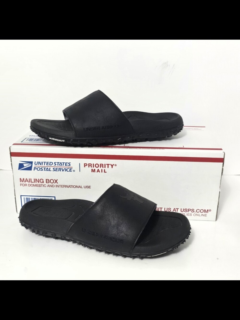 Project Rock Black Slides Men Size 9